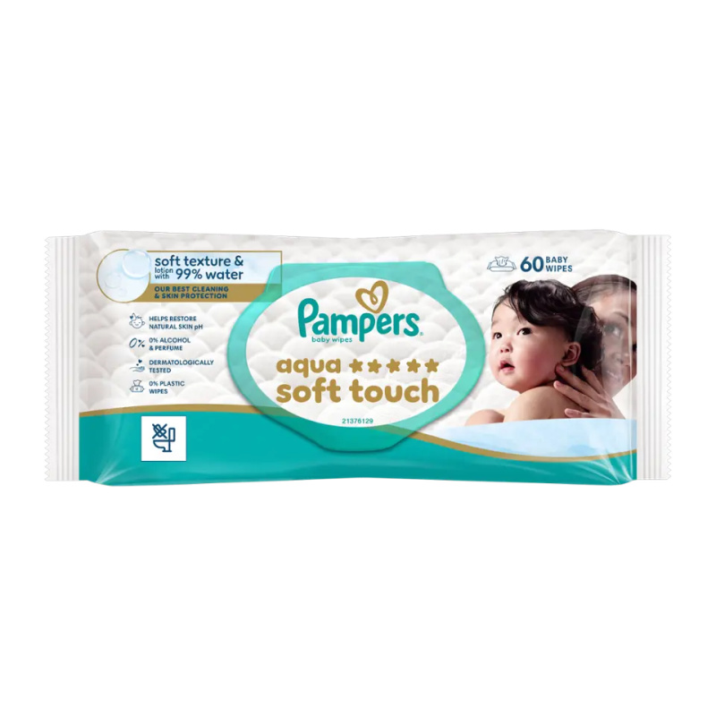 Pampers Aqua Soft Touch dětské čisticí ubrousky