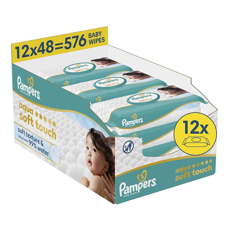 Pampers wipes (12x48/fol)  AqSoft touch