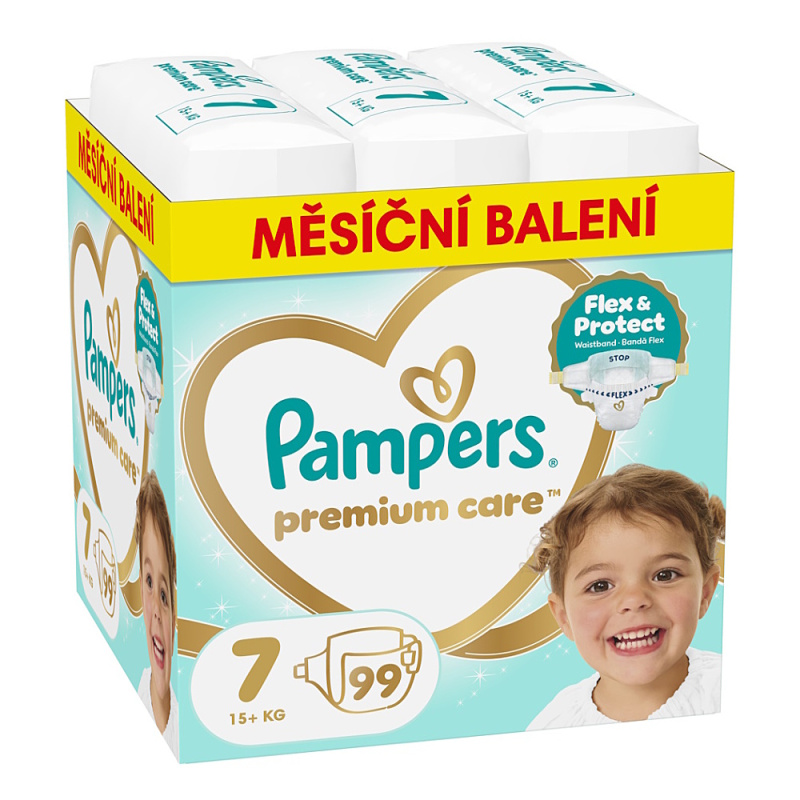 Pampers Premium Care jednorázové plenky 7 (15+ kg)