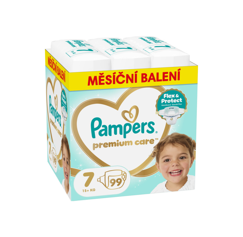 Pampers Premium Care jednorázové plenky 7 (15+ kg)