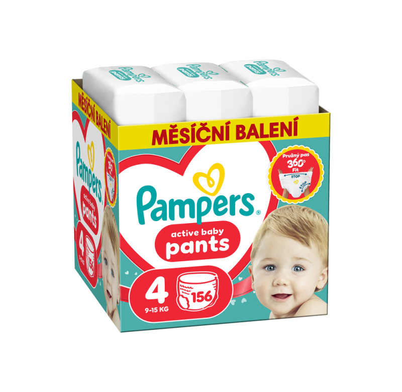 Pampers Active Baby plenkové kalhotky 4 (9–15 kg)