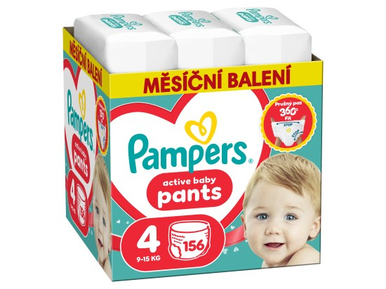 Pampers Active Baby plenkové kalhotky 4 (9–15 kg)