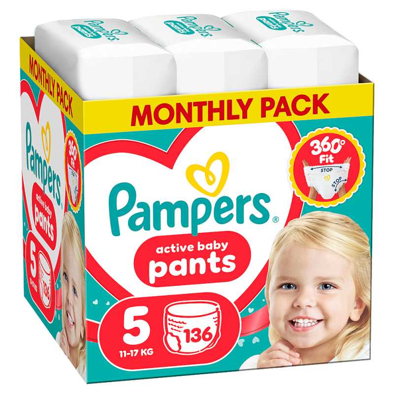 Pampers Active Baby plenkové kalhotky 5 (11–17 kg)