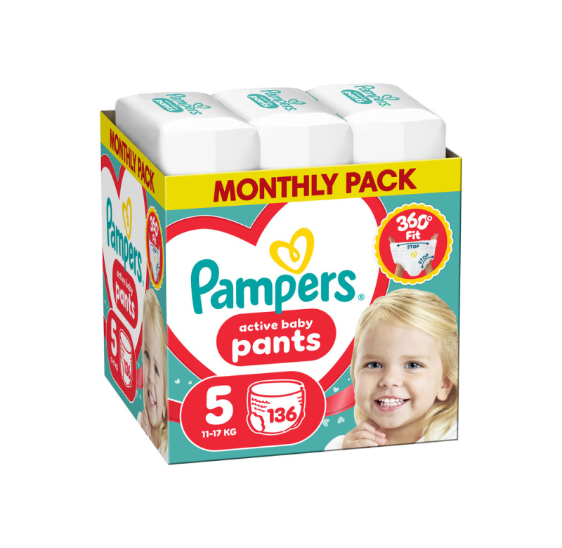Pampers Active Baby plenkové kalhotky 5 (11–17 kg)