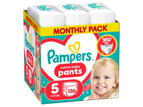 Pampers Active Baby plenkové kalhotky 5 (11–17 kg)