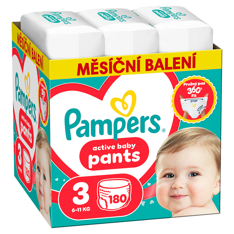 Pampers Active Baby plenkové kalhotky 3 (6–11 kg)
