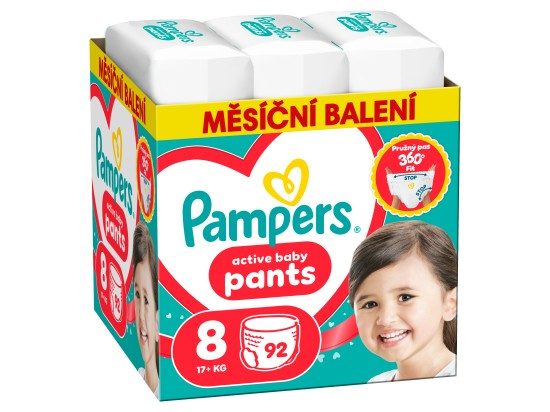 Pampers Active Baby vel. 8 17+ kg plenkové kalhotky 92 ks