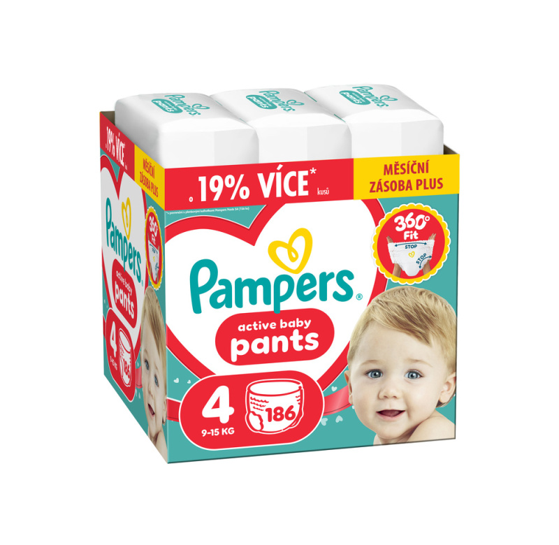 Pampers Active Baby plenkové kalhotky 4 (9–15 kg)