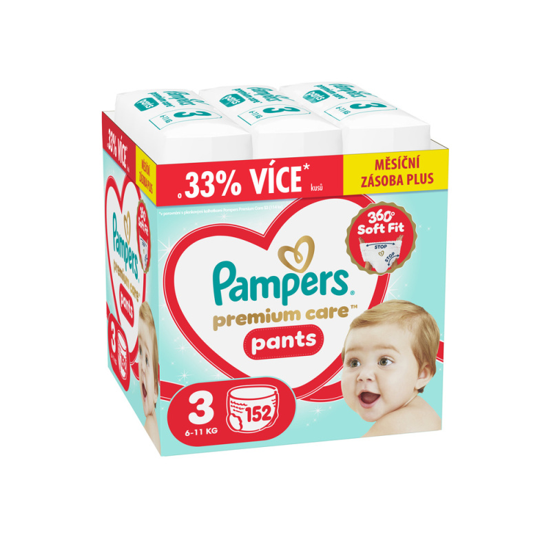 Pampers Pants Premium Care plenkové kalhotky 3 (6–11 kg)