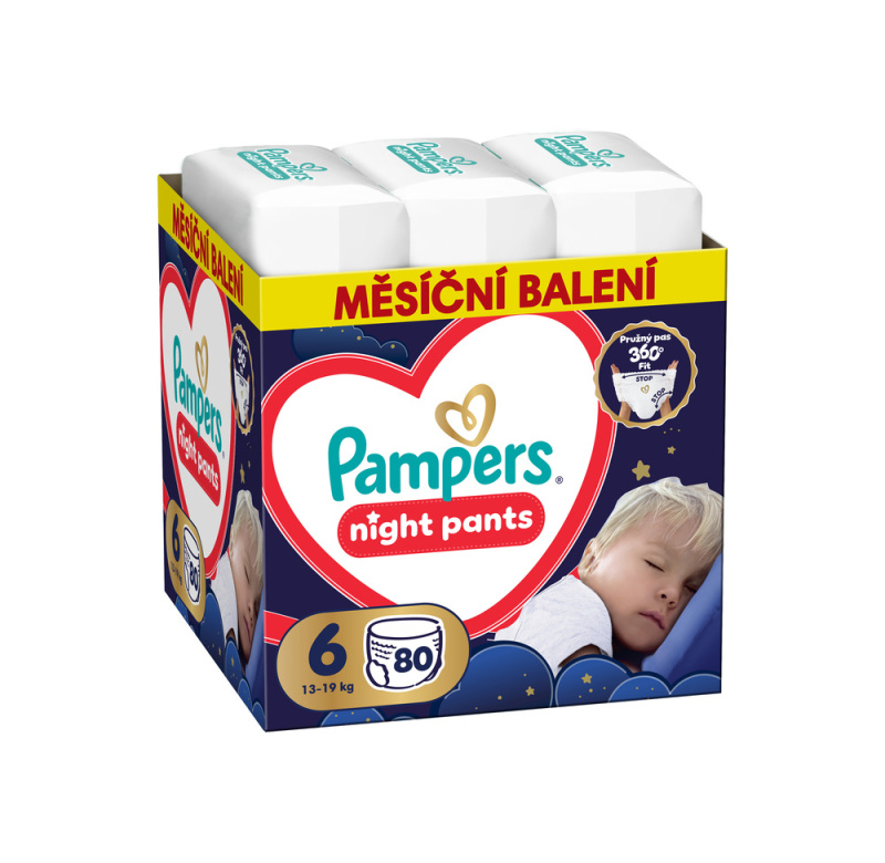 Pampers Pants Night plenkové kalhotky 6 (13–19 kg)