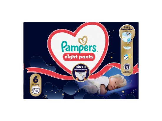 Pampers Pants Night plenkové kalhotky 6 (13–19 kg)