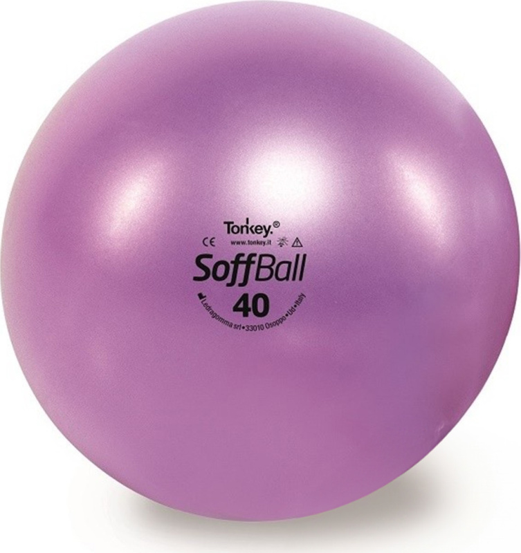 Míč LEDRAGOMMA TONKEY SOFFBALL Maxafe 40 cm, fialová, krabička