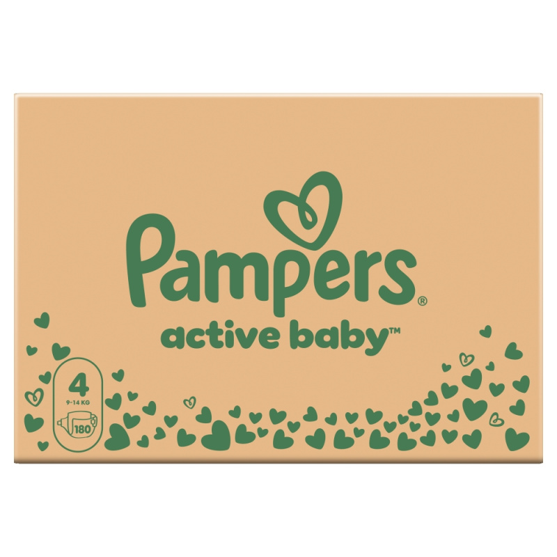 PAMPERS Active Baby 4 velikost 9-14kg 180 kusů