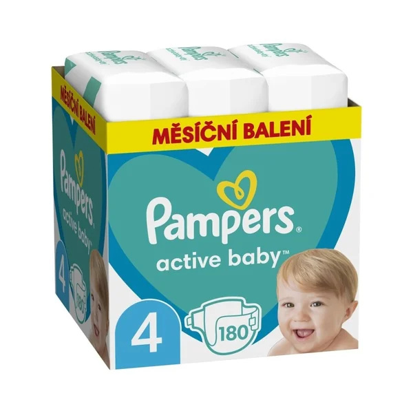 PAMPERS Active Baby 4 velikost 9-14kg 180 kusů