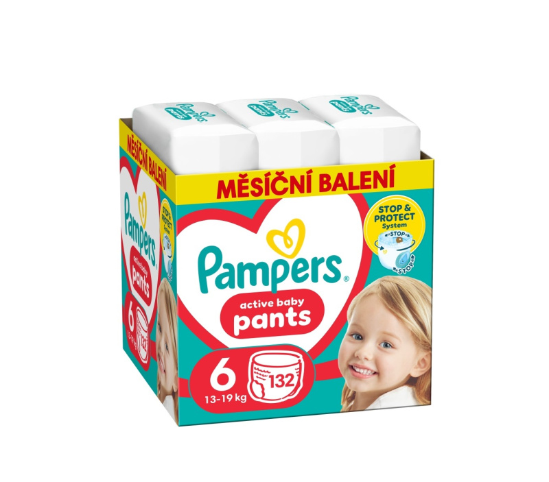 PAMPERS Pants vel.6 Plenkové kalhotky 15+kg 132 ks