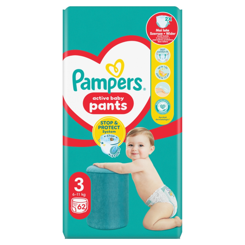 Pampers vel. 3 Jumbo Pack 6-11 kg plenkové kalhotky 62 ks