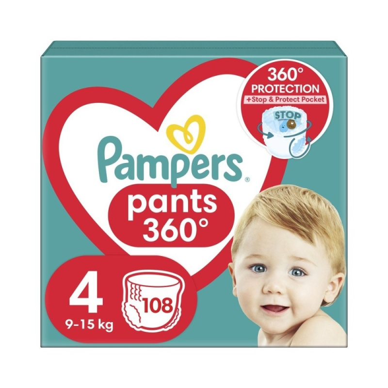 PAMPERS Pants vel.4 Plenkové kalhotky 9-15kg 108 ks