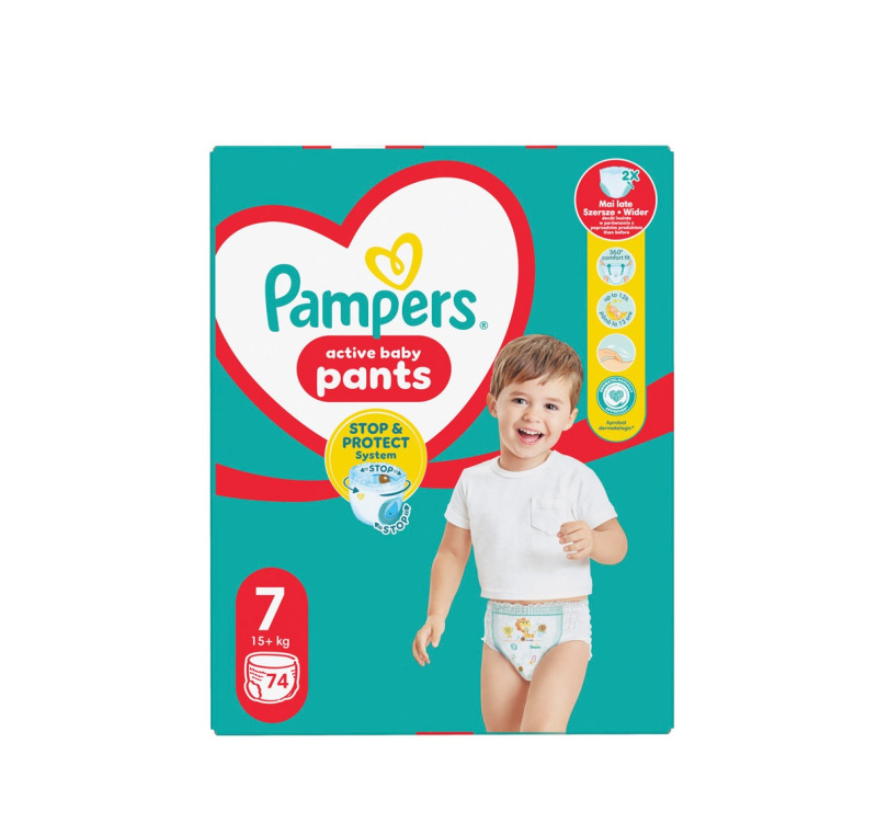 PAMPERS Pants vel.7 Plenkové kalhotky 17kg+ 74 ks
