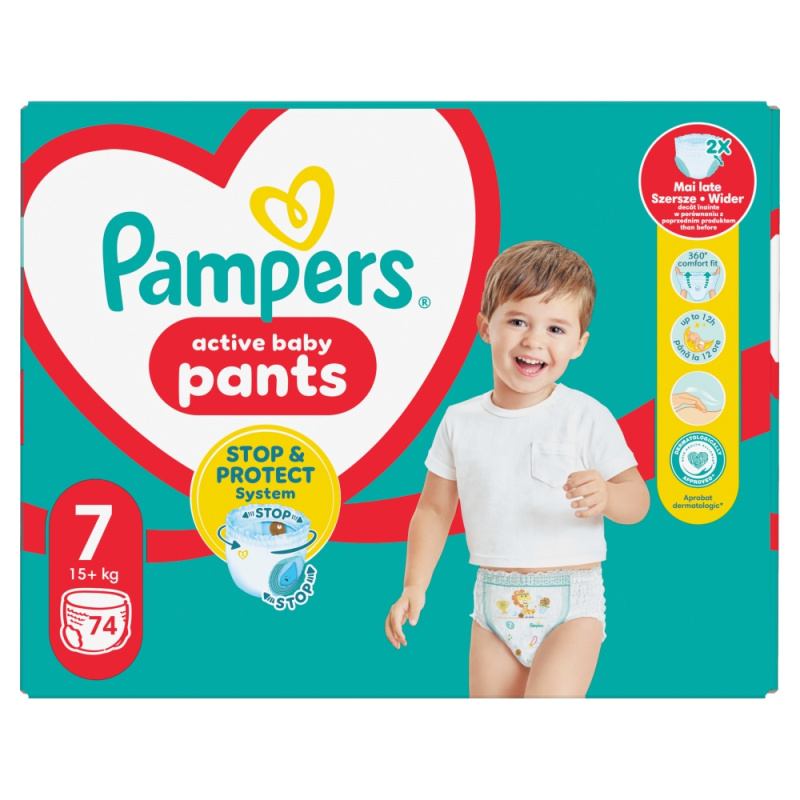 PAMPERS Pants vel.7 Plenkové kalhotky 17kg+ 74 ks