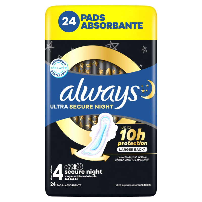 Always Ultra Secure Night vložky 24 ks