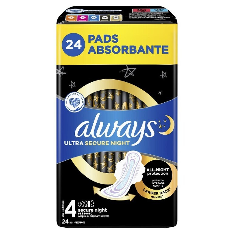 Always Ultra Secure Night vložky 24 ks