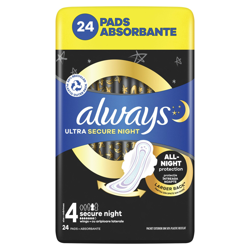Always Ultra Secure Night vložky 24 ks