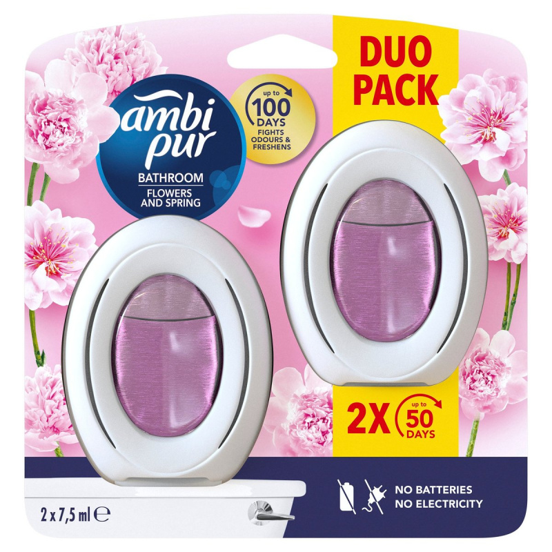 Ambi Pur Bathroom Flowers & Spring osvěžovač vzduchu 2×75 ml