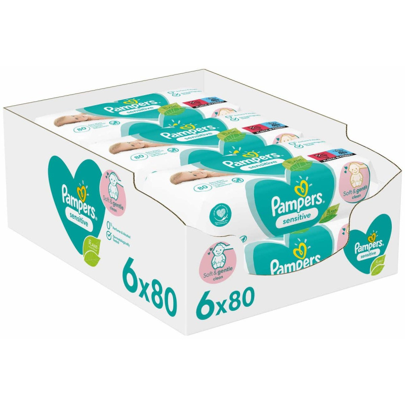 Pampers Sensitive Baby čisticí ubrousky pro miminko 480 ks