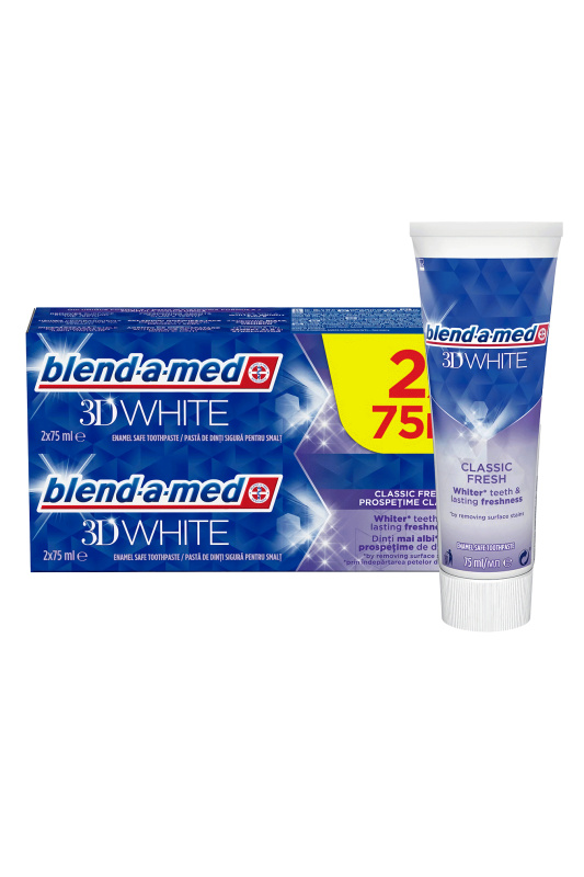 BLEND-A-MED Zubní pasta 3D White Classic Fresh 2 x 75 ml