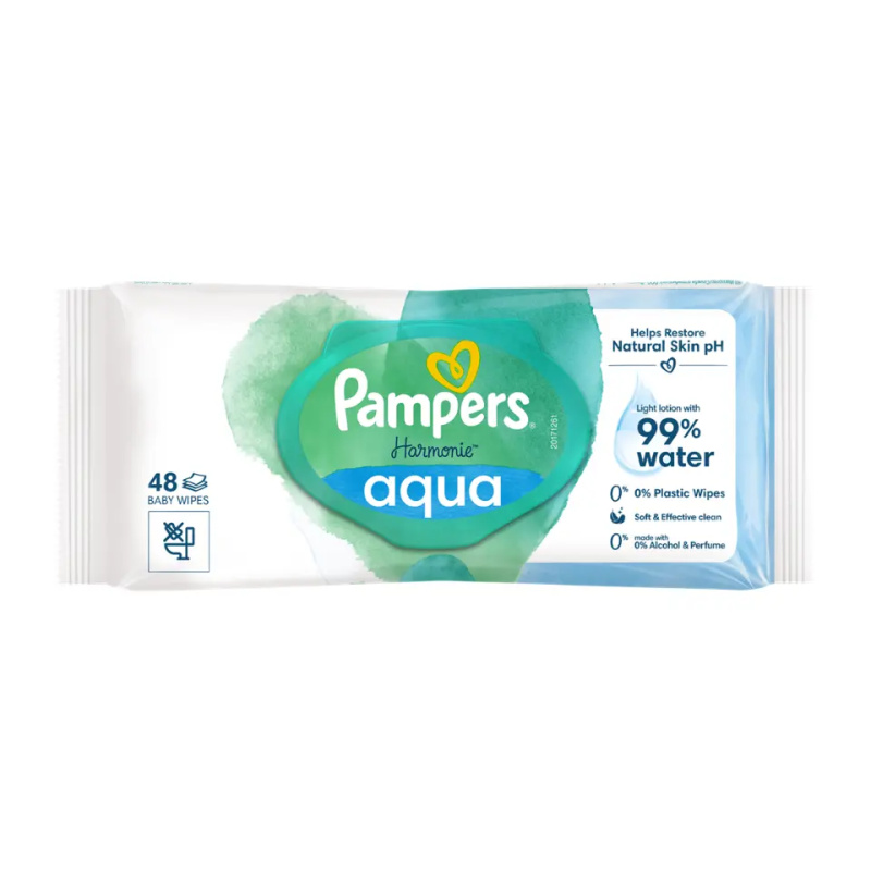 Pampers Harmonie Aqua vlhčené čisticí ubrousky pro děti 48 ks