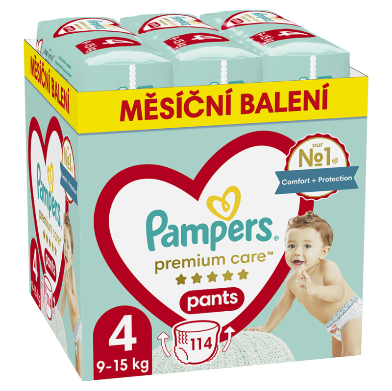 Pampers Pants Premium care plenkové kalhotky 4 (9–15 kg)