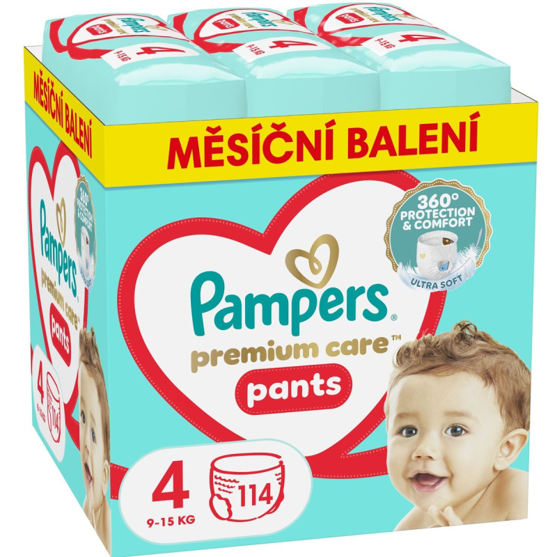 Pampers Pants Premium care plenkové kalhotky 4 (9–15 kg)