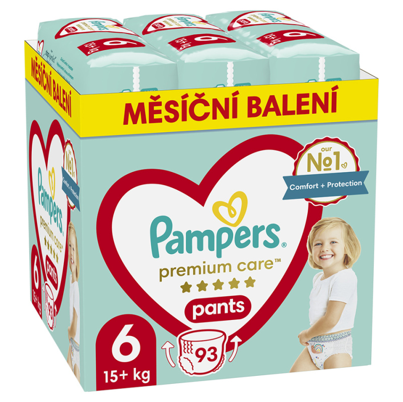 Pampers Premium Care Pants Size 6 jednorázové plenkové kalhotky 15+ kg 93 ks