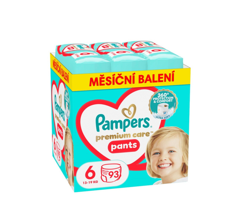 Pampers Premium Care Pants Size 6 jednorázové plenkové kalhotky 15+ kg 93 ks