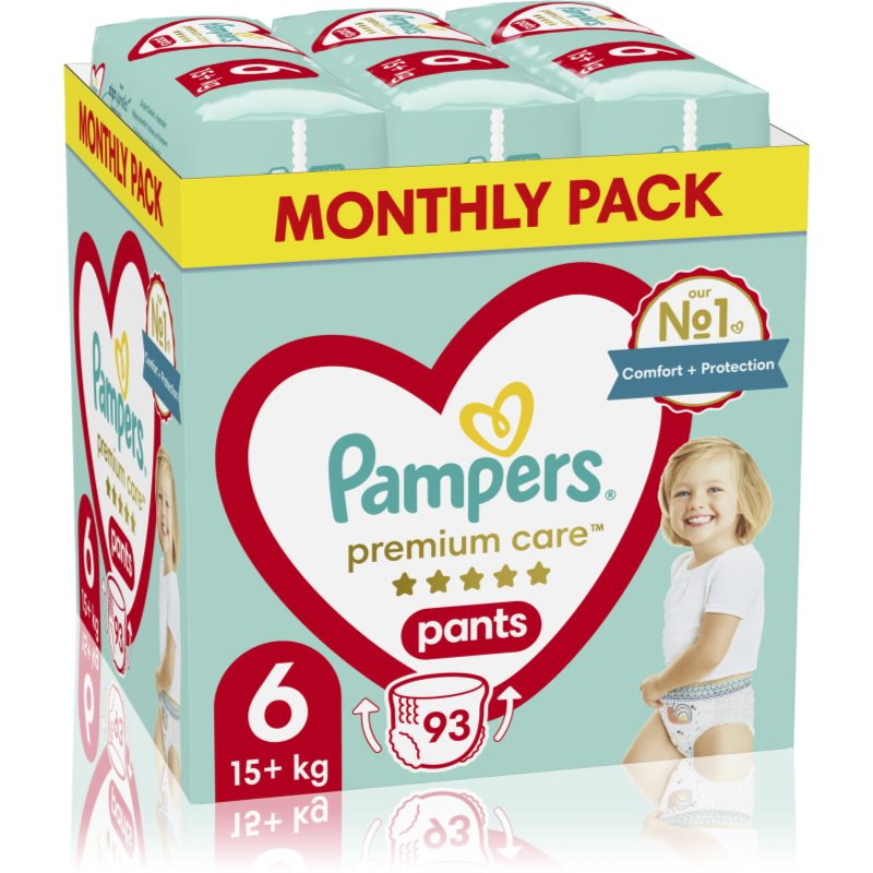 Pampers Premium Care Pants Size 6 jednorázové plenkové kalhotky 15+ kg 93 ks