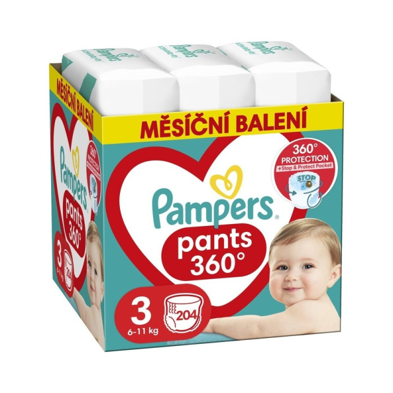 PAMPERS Plenkové kalhotky vel. 3 box 6-11 kg 204 ks