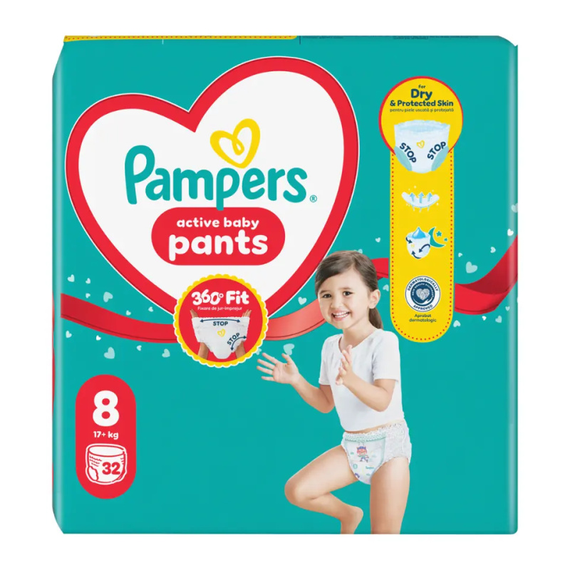 Pampers Pants vel. 8 Jumbo Pack 17+ kg plenkové kalhotky 32 ks