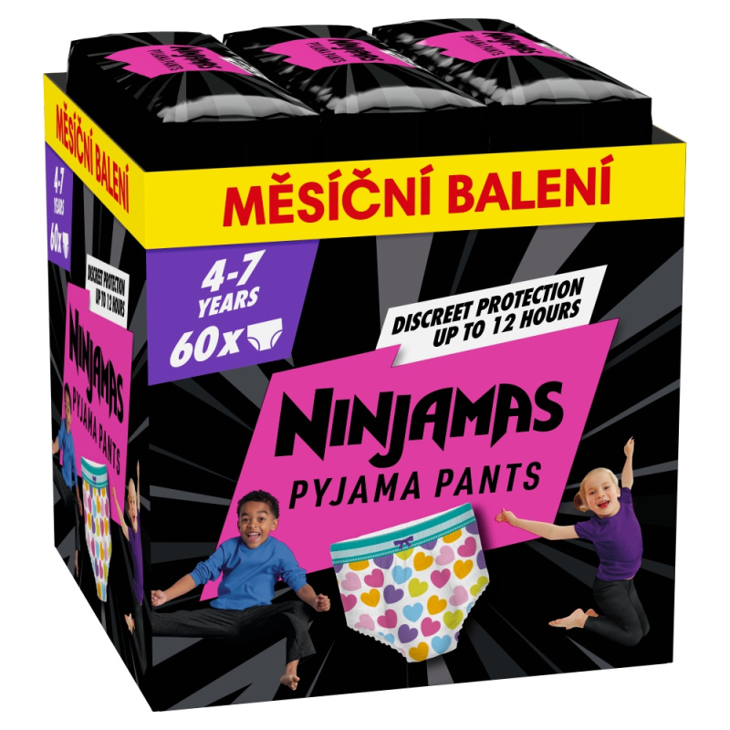 PAMPERS Ninjamas pants S7 Heart 17- 30 kg 60 kusů