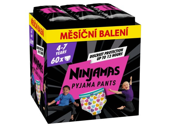 PAMPERS Ninjamas pants S7 Heart 17- 30 kg 60 kusů