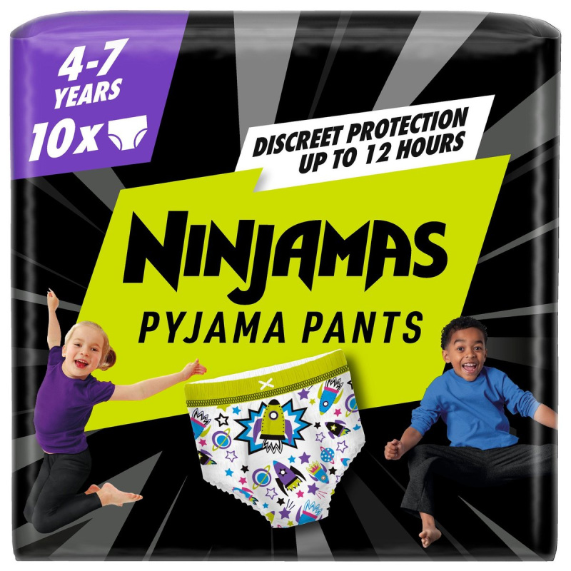 Ninjamas Pyjama Pants kosmické lodě plenkové kalhotky 4–7 let (17–30 kg)
