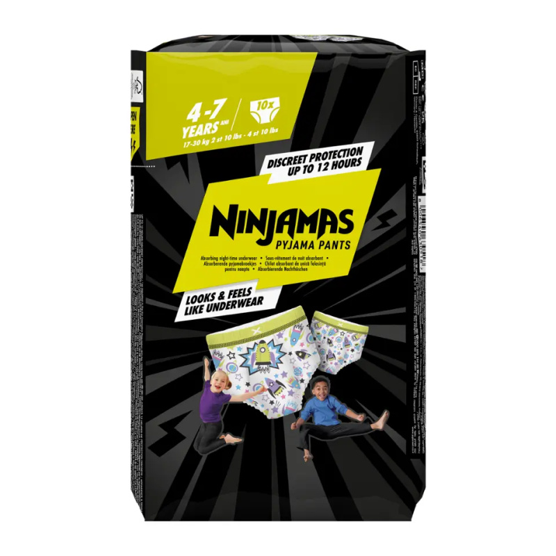 Pampers Ninjamas Pyjama Pants pyžamové plenkové kalhotky 17-30 kg Spaceships 10 ks