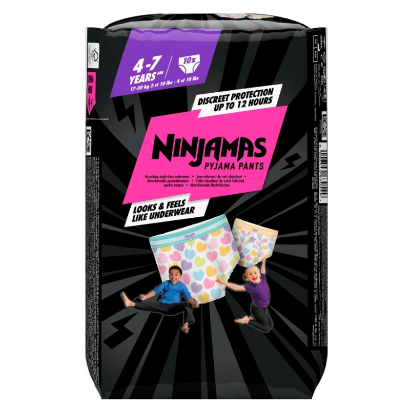 Pampers Ninjamas Pyjama Pants pyžamové plenkové kalhotky 17-30 kg Hearts 10 ks