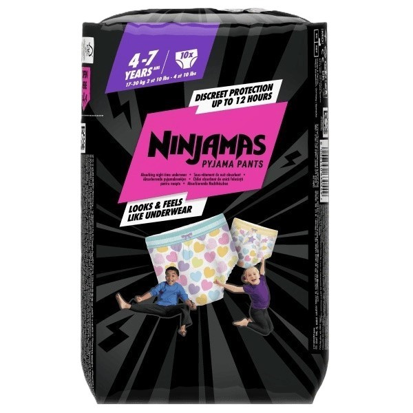 Pampers Ninjamas Pyjama Pants pyžamové plenkové kalhotky 17-30 kg Hearts 10 ks
