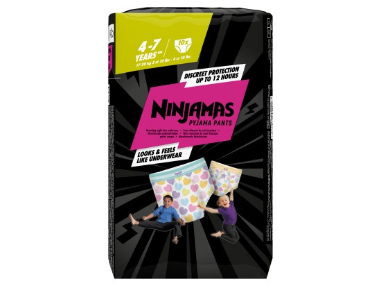 Pampers Ninjamas Pyjama Pants pyžamové plenkové kalhotky 17-30 kg Hearts 10 ks