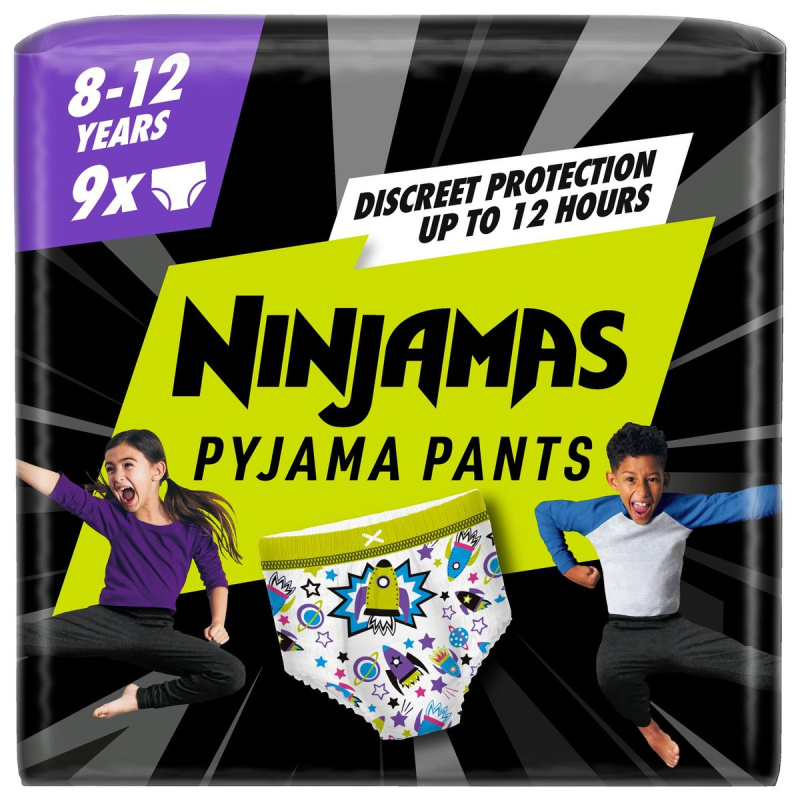 Ninjamas Pyjama Pants kosmické lodě plenkové kalhotky 8–12 let (27–43 kg)
