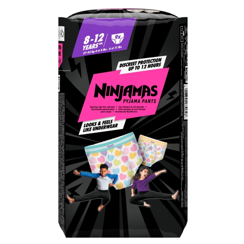 Pampers Ninjamas Pyjama Pants pyžamové plenkové kalhotky 27-43 kg Hearts 9 ks
