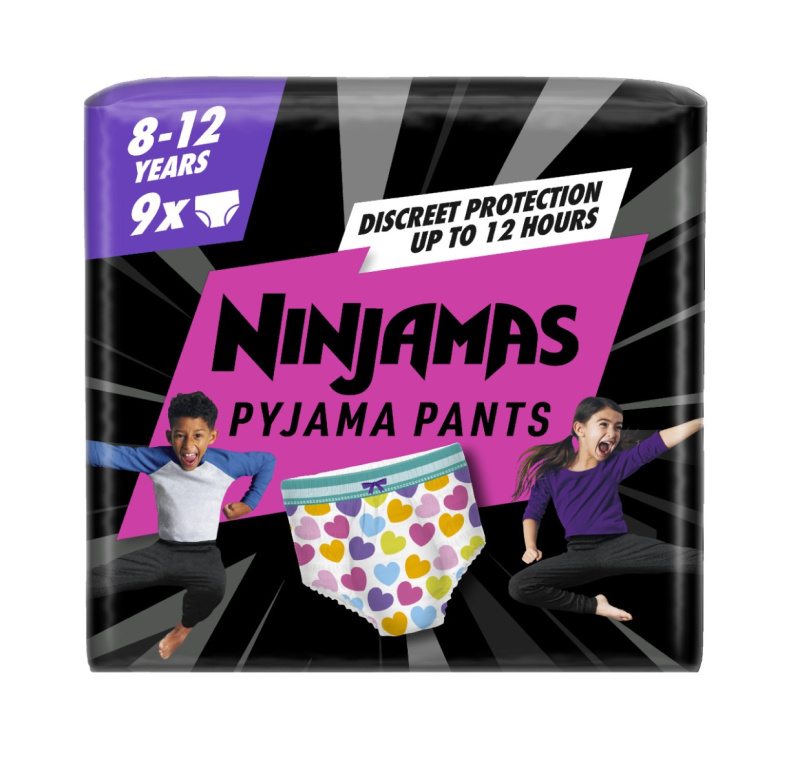 Pampers Ninjamas Pyjama Pants pyžamové plenkové kalhotky 27-43 kg Hearts 9 ks