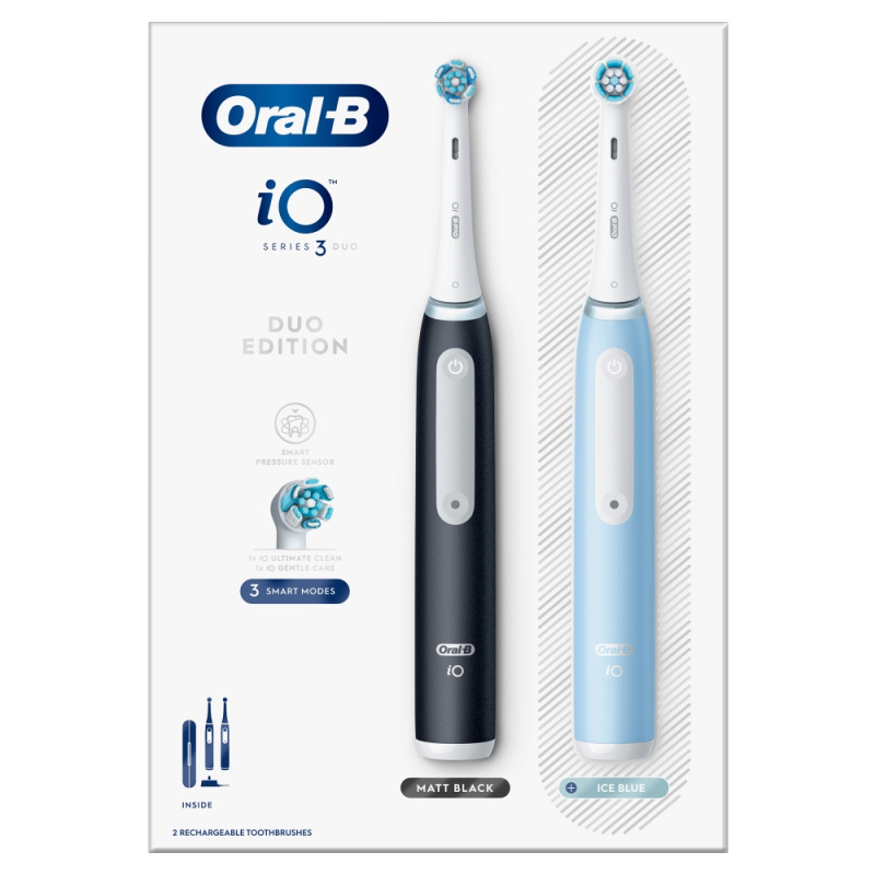 Oral B iO3 elektrický zubní kartáček DUO Black&Blue 2 ks