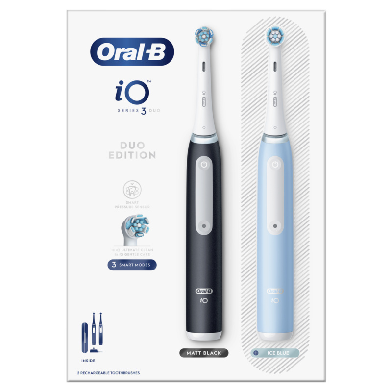 Oral B iO3 elektrický zubní kartáček DUO Black&Blue 2 ks