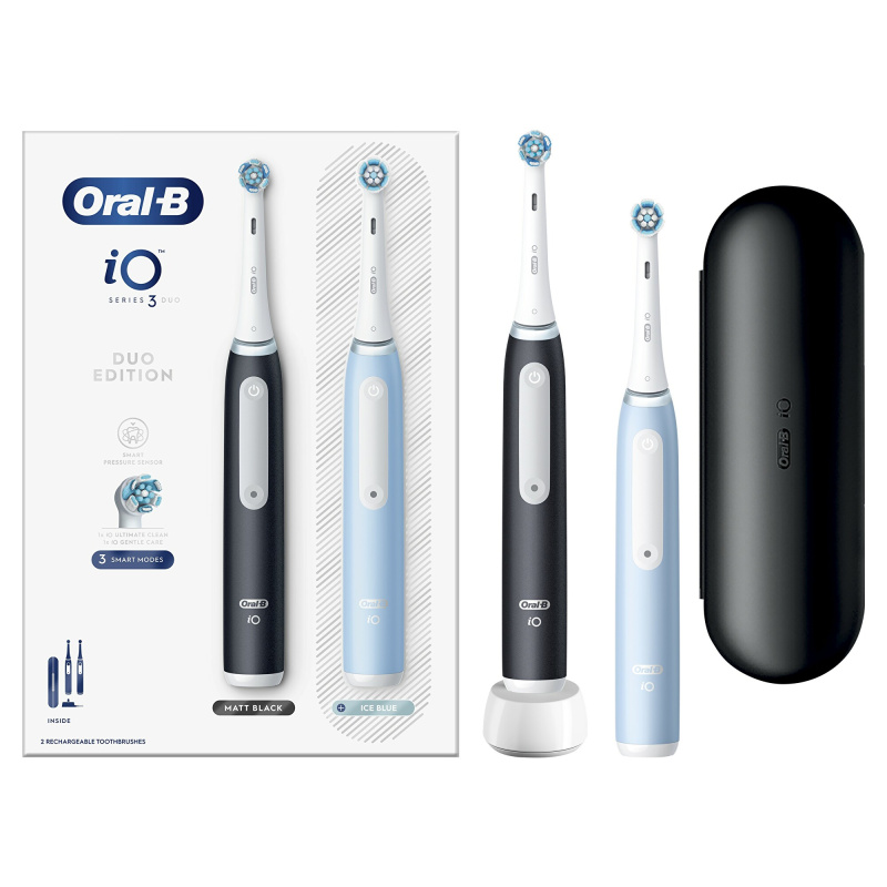 Oral B iO3 elektrický zubní kartáček DUO Black&Blue 2 ks